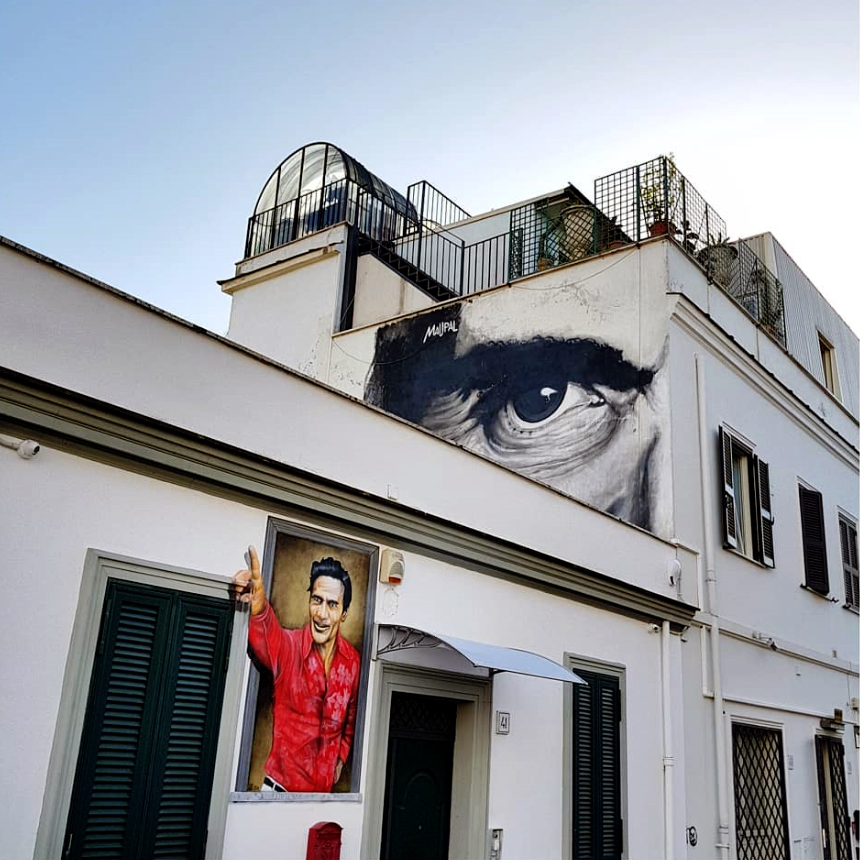Pasolini na muralach w Rzymie