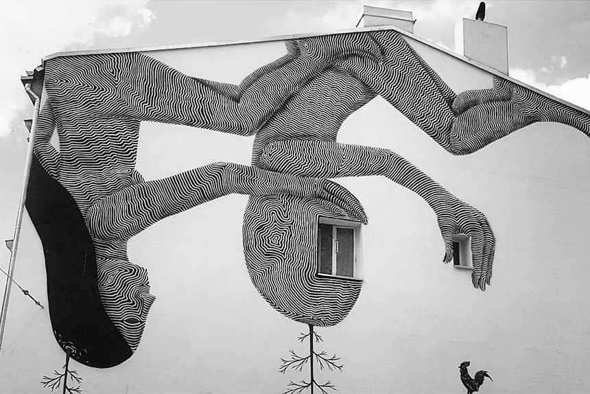 Klone Yourself - mural Midnight Lovers przy Legionów 41 w Łodzi