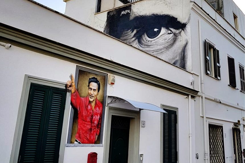 Pasolini na muralach w Rzymie